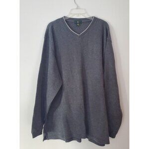 Club Room Sweater V-Neck Long Sleeve‎ Mens Size XXL 2XL Gray